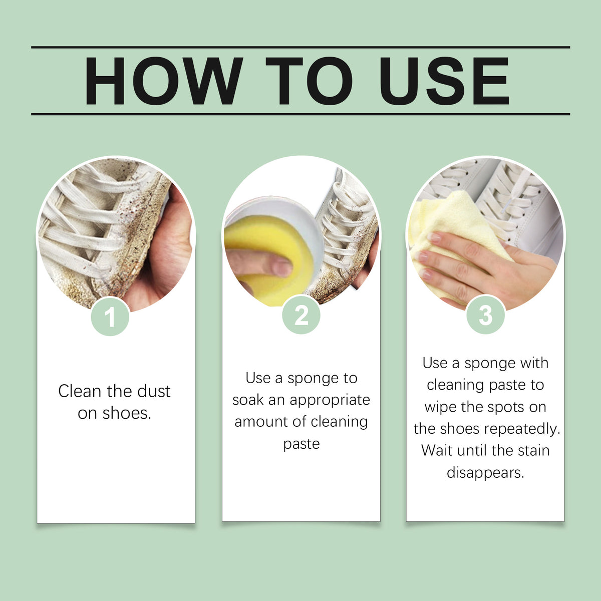 White Shoe Cleaner Cream for Fast Stain Removal Care