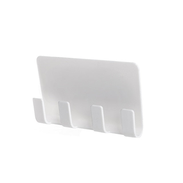 Wall Mounted Bathroom Shelf With Hooks and Phone Ledge