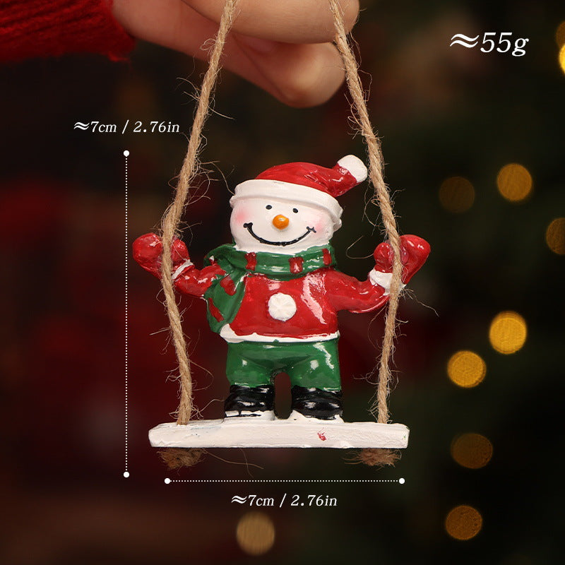 Christmas Swing Ornaments Santa Snowman Reindeer