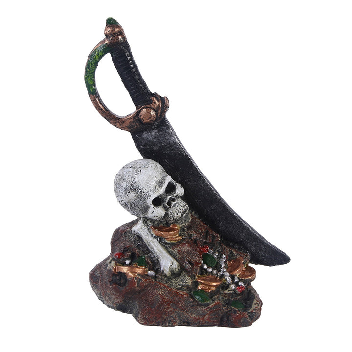 Pirate Skull Aquarium Decoration with Fish Hiding Cave