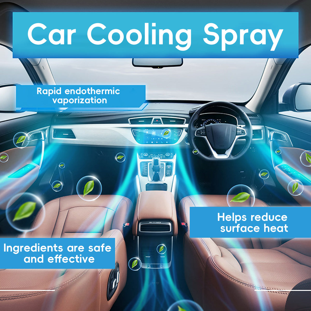 Car Cooling Spray for Hot Interiors and Hot Seats