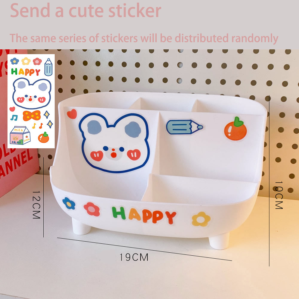 Cute Desk Pen Holder with Compartments for Dorm Desks
