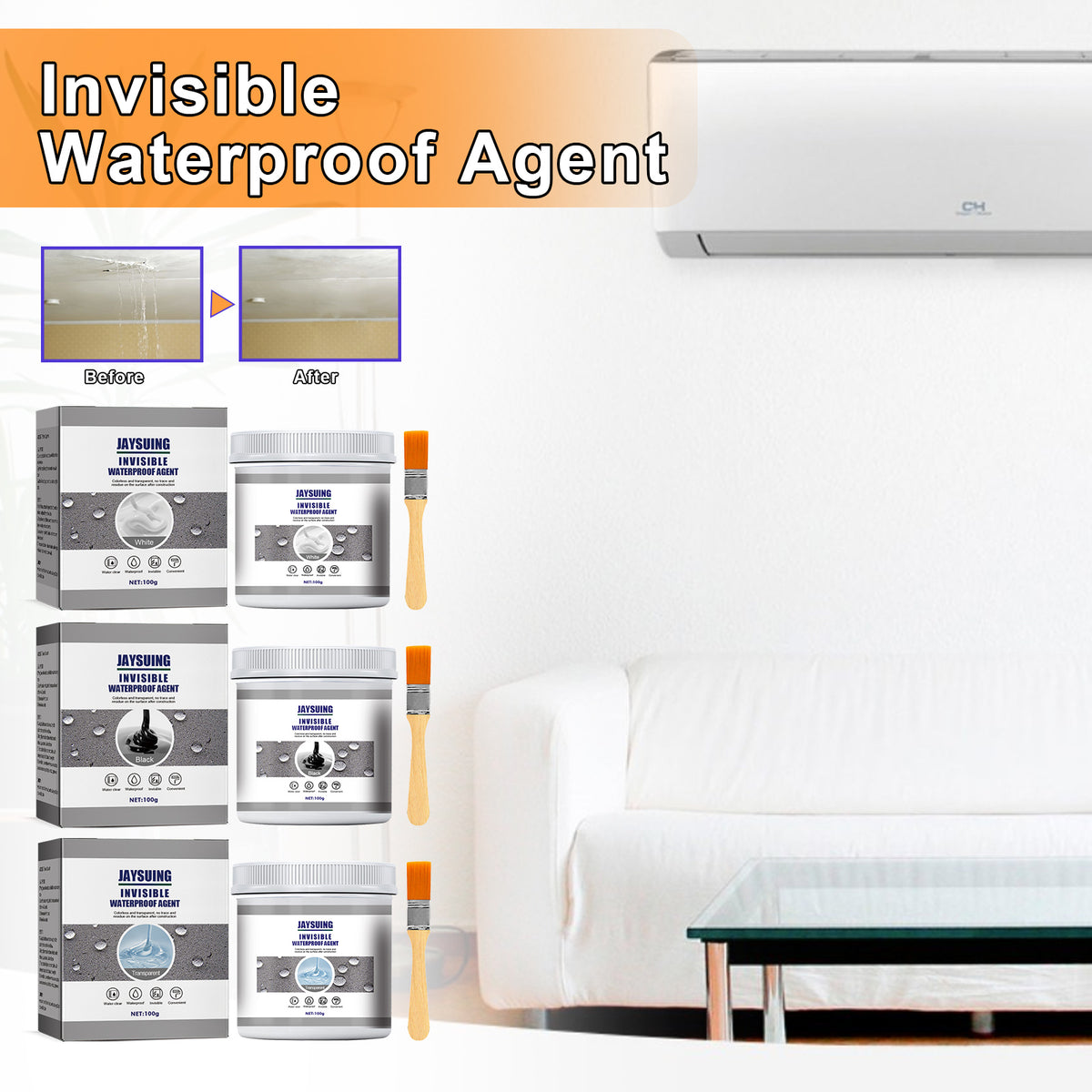 Brush-Applied Waterproof Sealant for Small Home Leaks