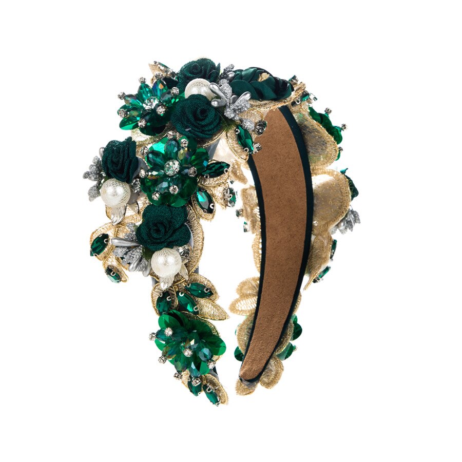 Luxury Floral Rhinestone Pearl Headband for Events