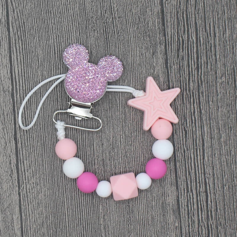 Silicone Beaded Pacifier Clip Chain for Babies