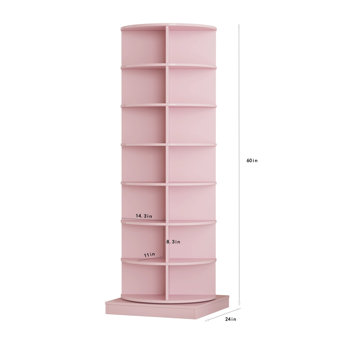 Rotating 360 Shoe Cabinet with 7 Layers, Holds 28 Pairs