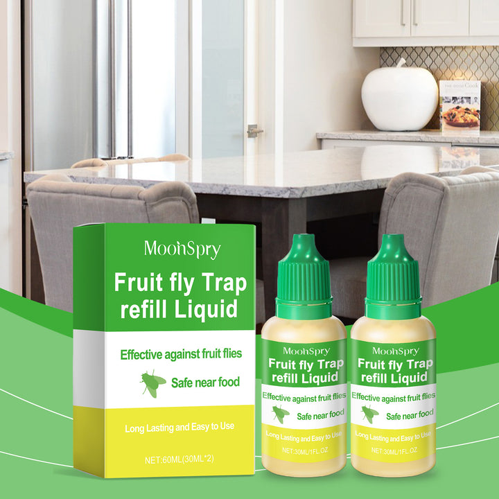 Fruit Fly Trap Refill Liquid, 2 x 30ml for Kitchens