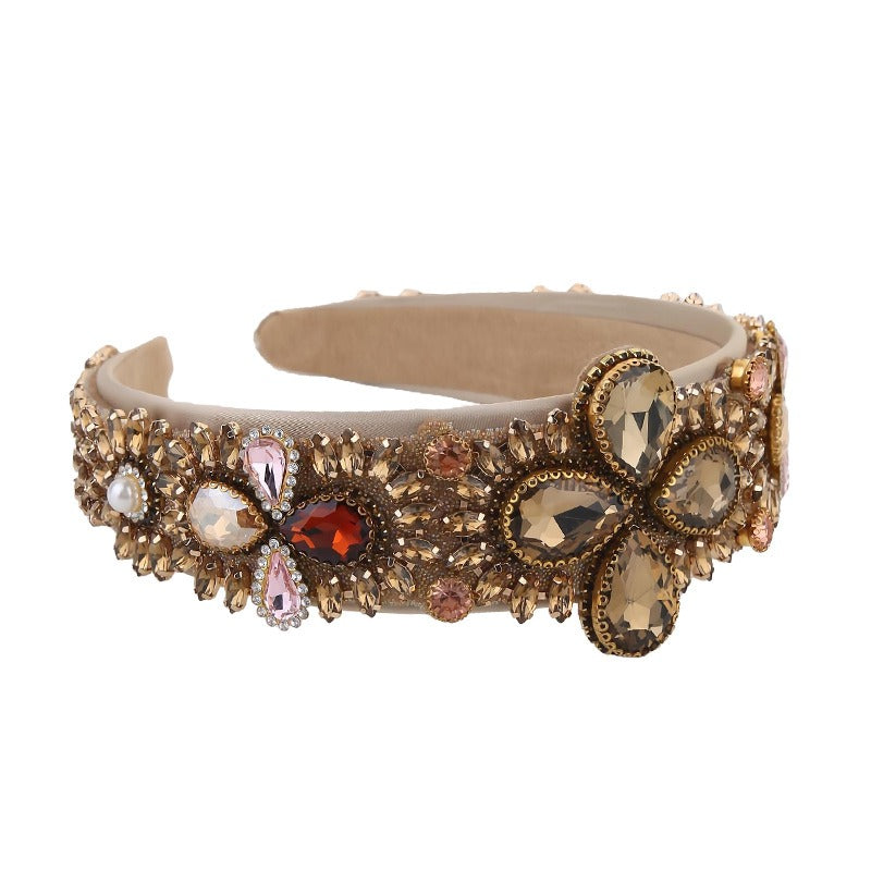 Wide Padded Jeweled Headband for Instant Retro Glamour