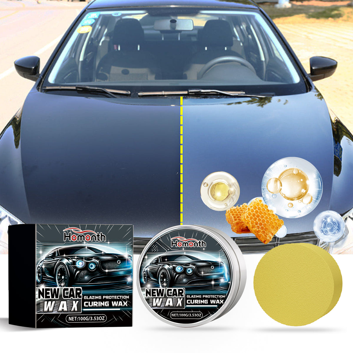 Automotive Wax Coating Set for Glossy Paint Protection