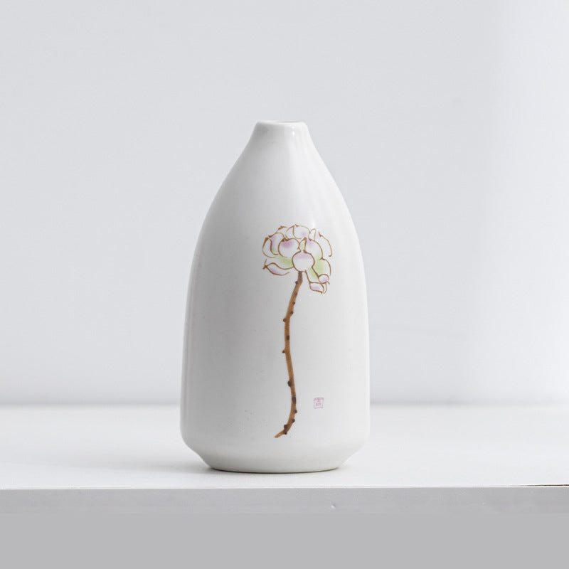 Hand-Painted Ceramic Vase for Desk and Shelf Decor