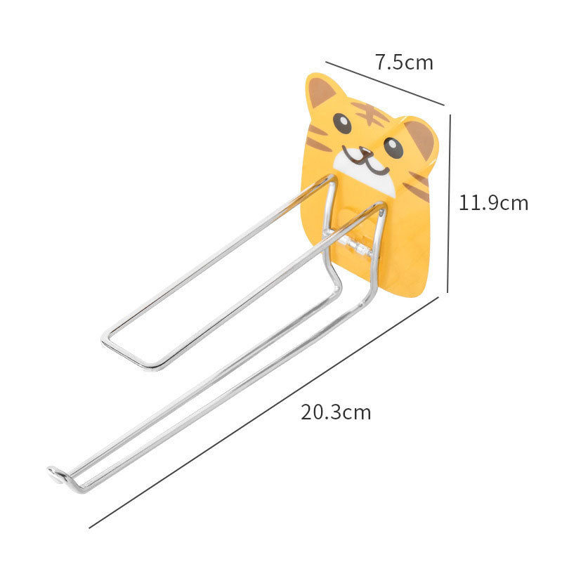 Punch-Free Wall Hooks for Bathroom Towels and Rolls