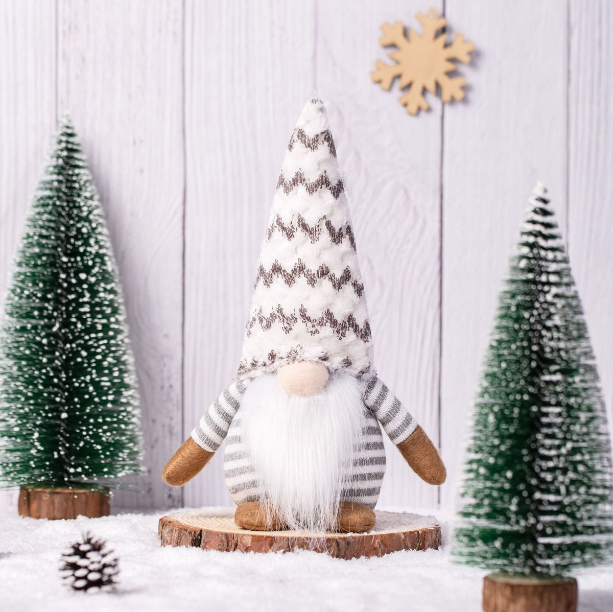 Nordic Knit Gnome Ornament - Cozy Faceless Forest Elf Decor
