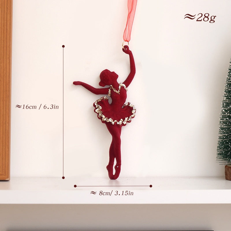 Velvet Red Christmas Ornaments With Sparkling Details