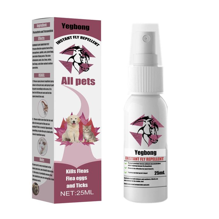 Pet Flea And Tick Spray For Cats & Dogs, 25ml Bottle