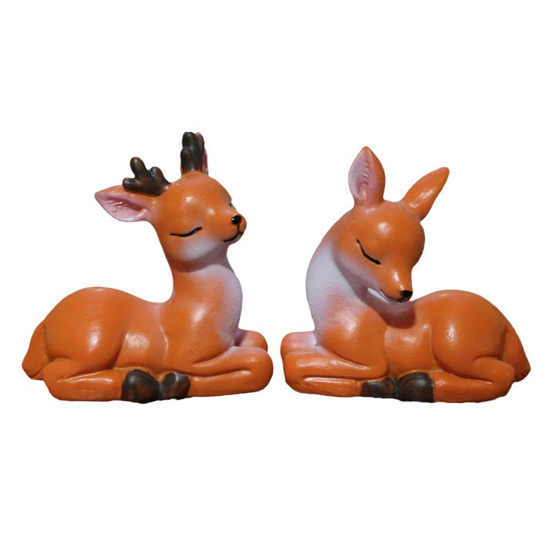 Sika Deer Miniature Figurines for Fairy Gardens