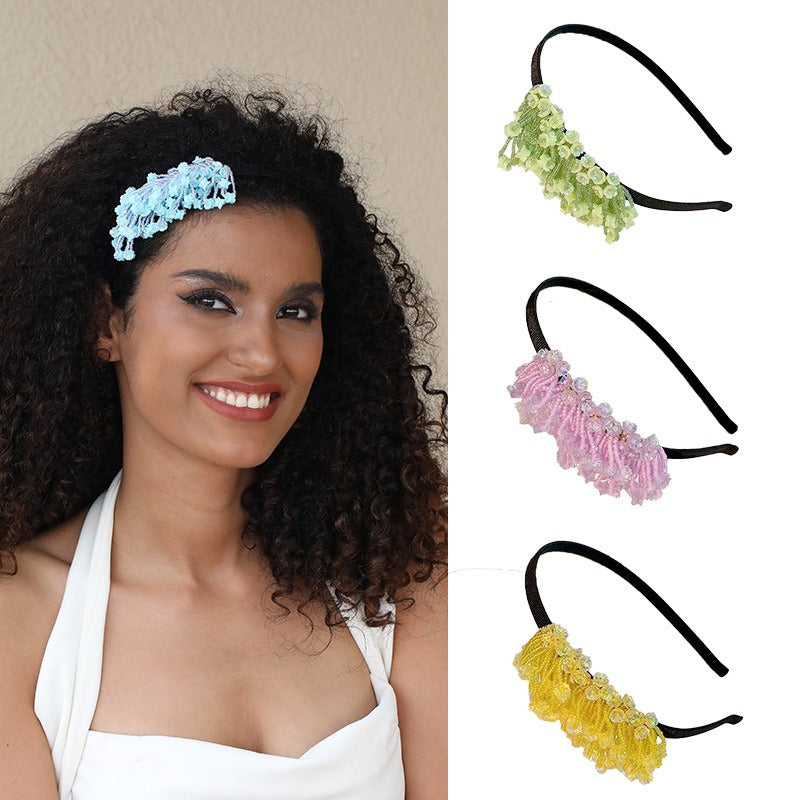 Handmade Beaded Tassel Hair Hoop for Romantic Styles