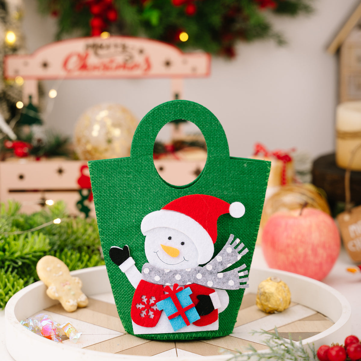 Reusable Christmas Gift Bags for Kids, 3-Piece Set