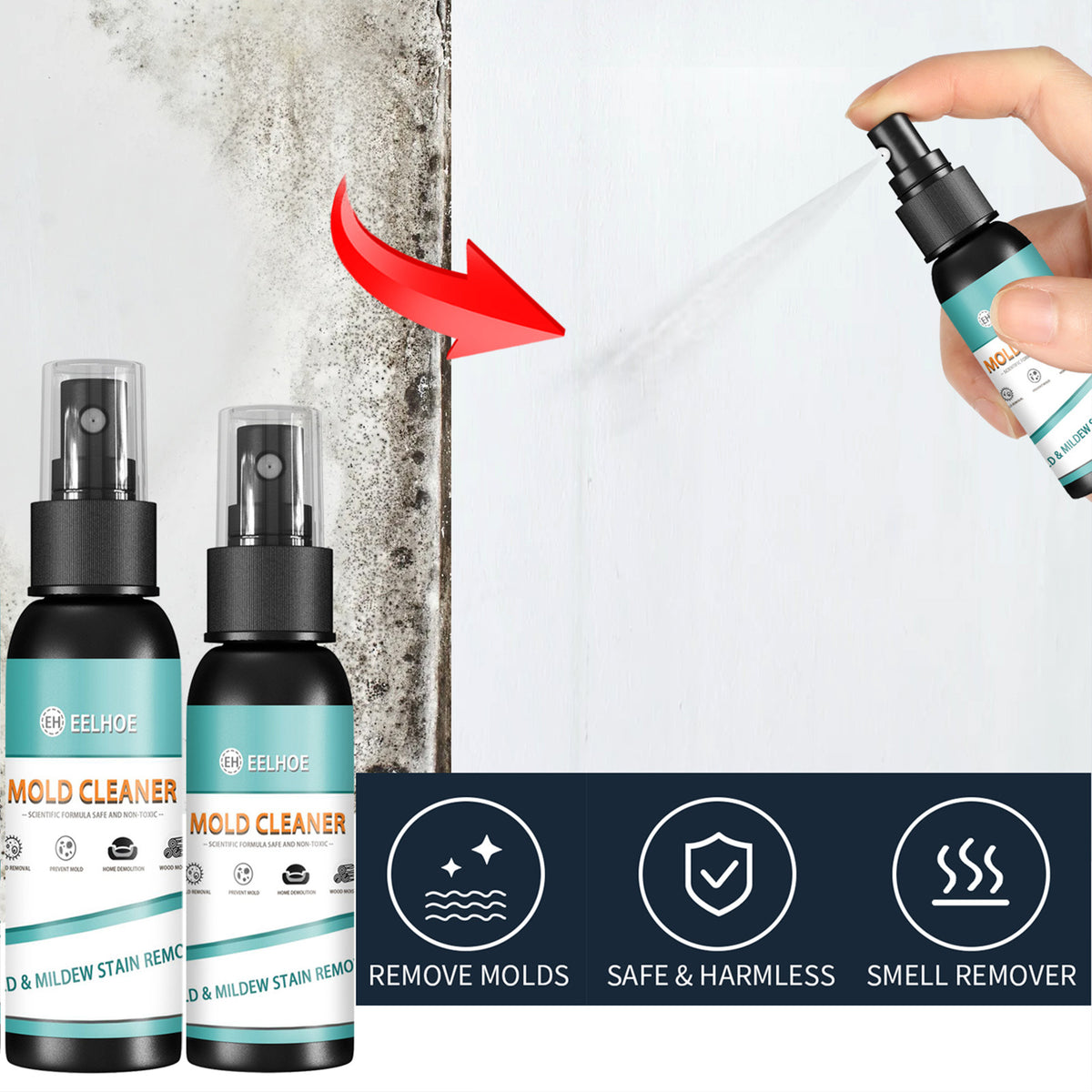 Mildew Remover Spray for Fast Effective Surface Cleanup