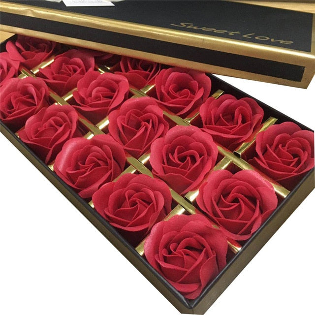18-Piece Rose Soap Flower Gift Box for Romantic Giving