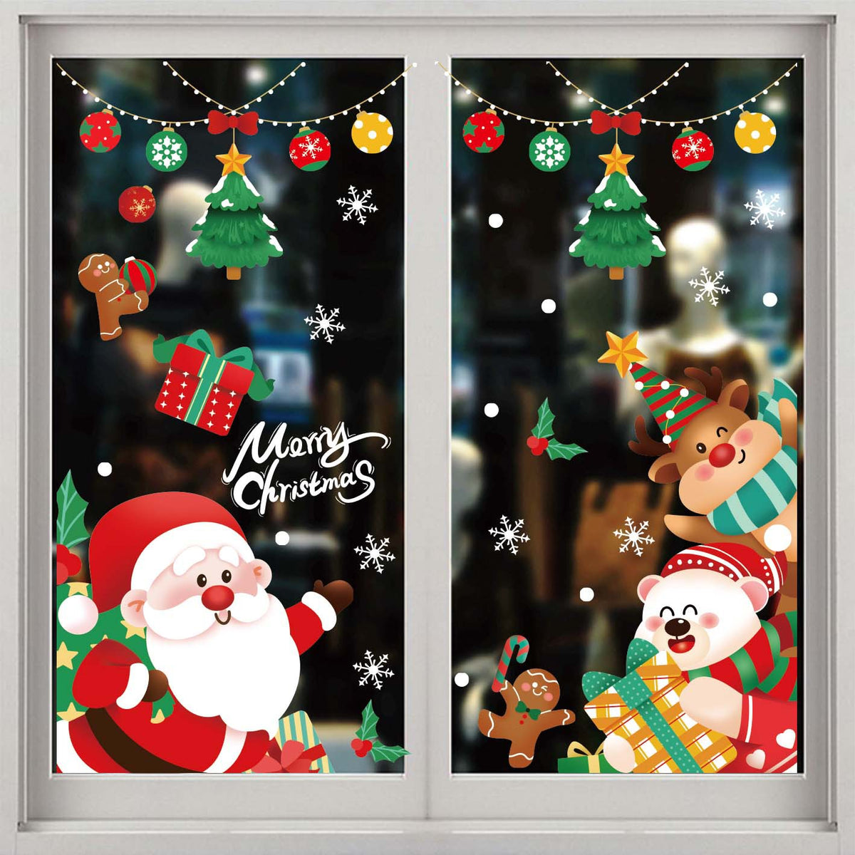 Christmas Window Cling Stickers for Festive Displays