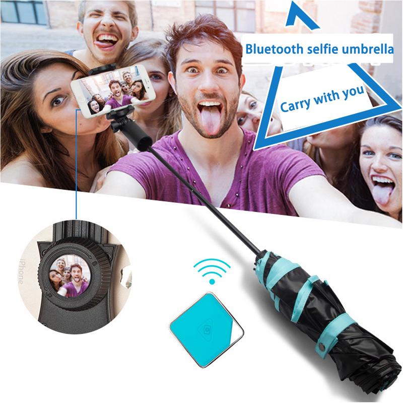 Bluetooth Selfie Umbrella: Rain, Sun & Photos in One