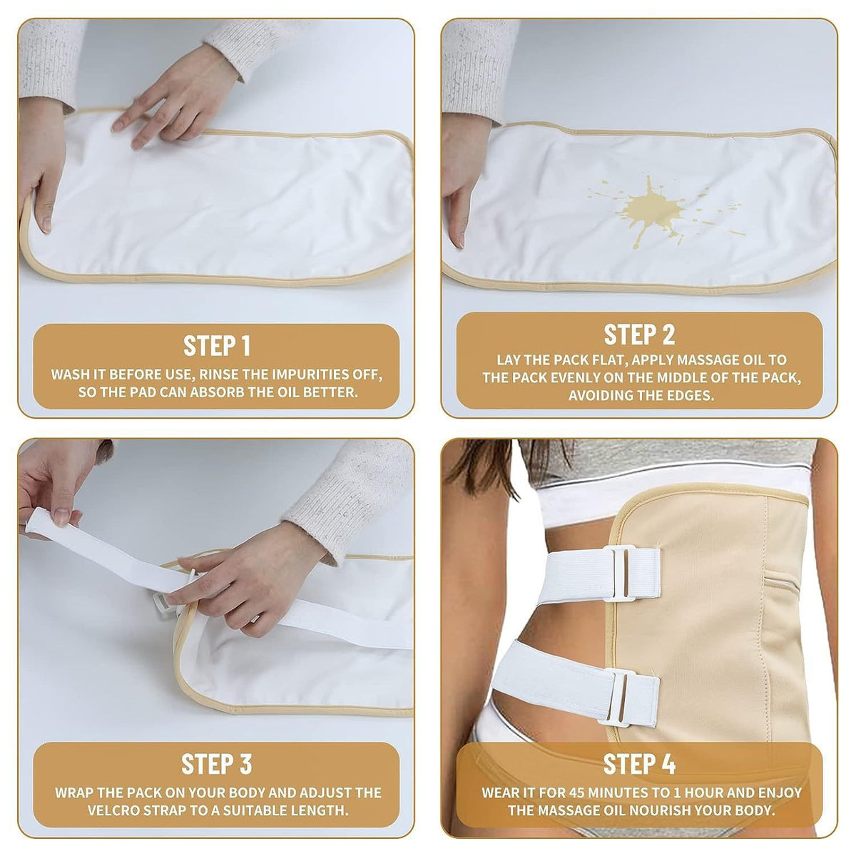 Castor Oil Therapy Wrap — Leak-Proof Relief for Pain & Detox