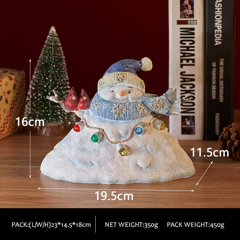 Christmas Snowman Decorations With Cozy LED Lights