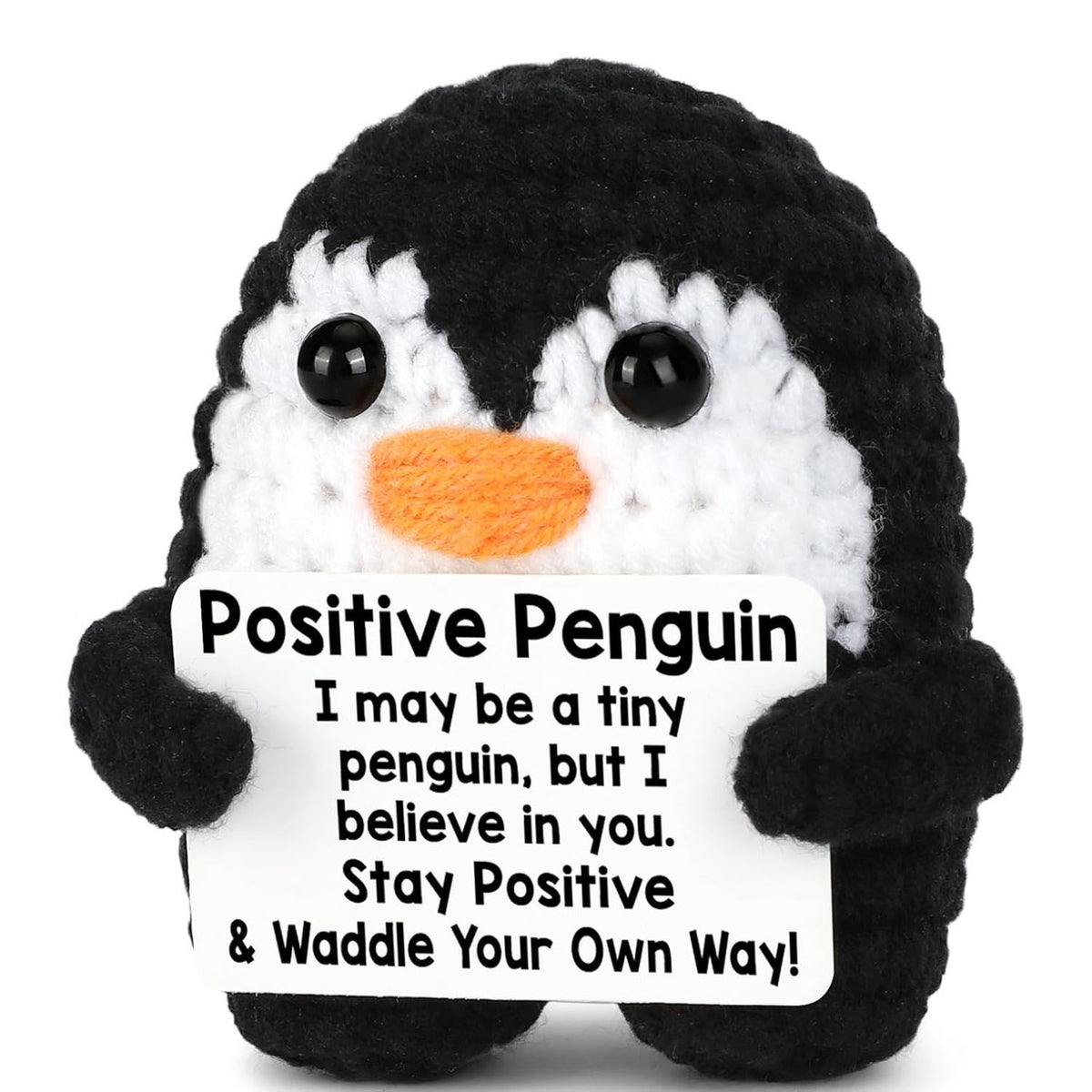 Positive Penguin Plush Toy for Cheerful Desk Decor