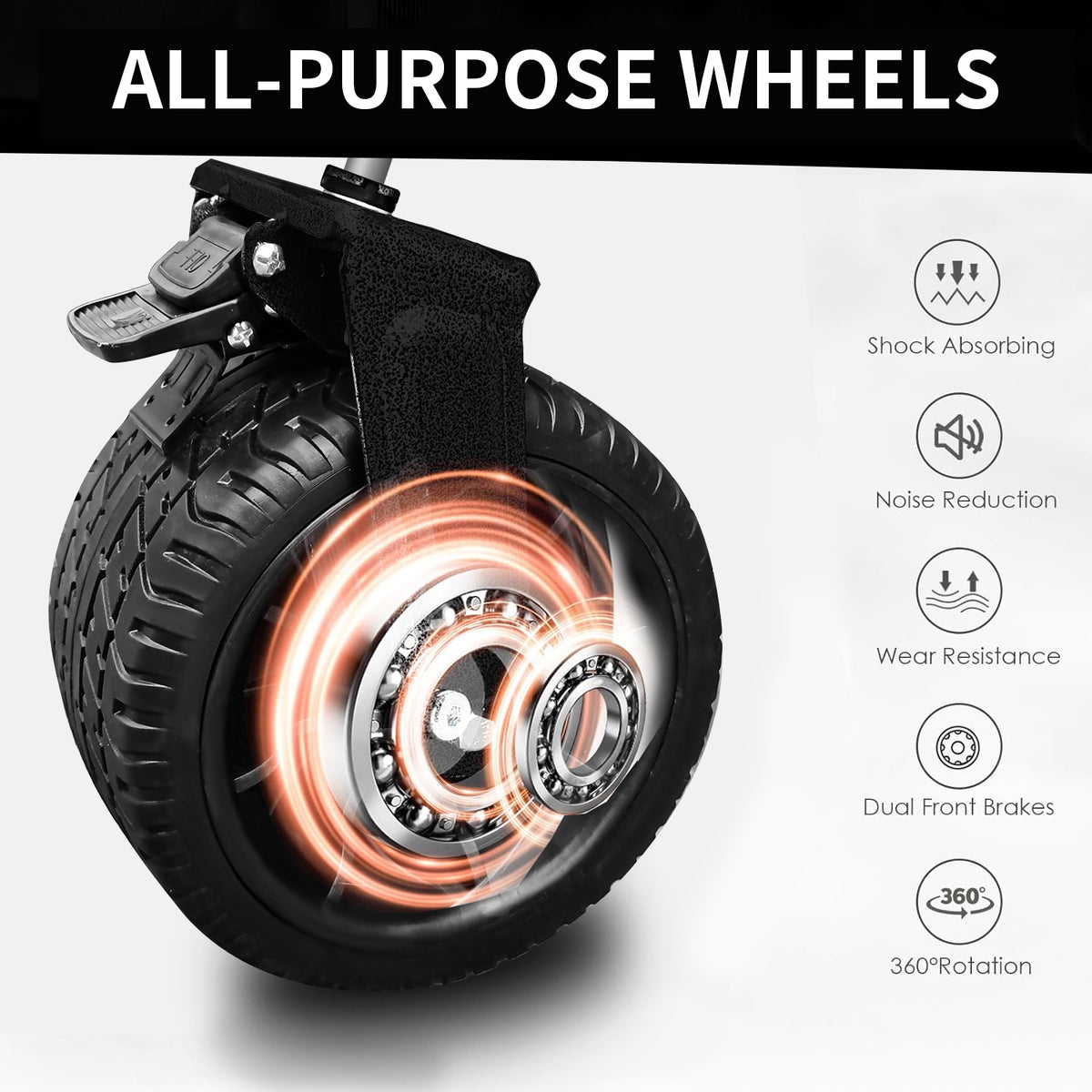 Folding Beach Wagon Cart with All-Terrain Wheels & Brakes