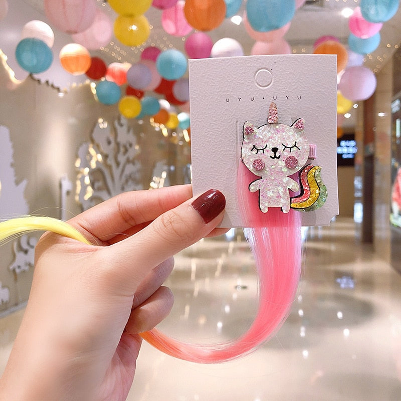 Kids Hair Clips for Colorful Rainbow Party Hairstyles