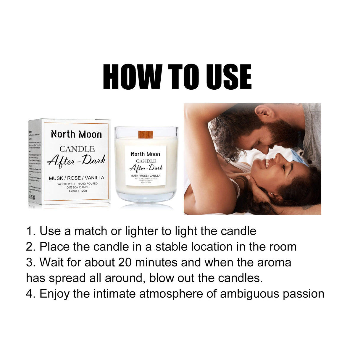 Soy Candle for Romantic Ambiance | Musk Rose Vanilla