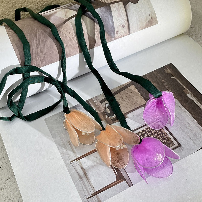 Tulip Hair Loop — Romantic 3D Flower Ponytail Accent