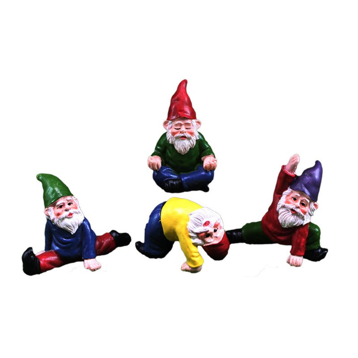 Yoga Garden Gnome Figurines for Miniature Fairy Gardens