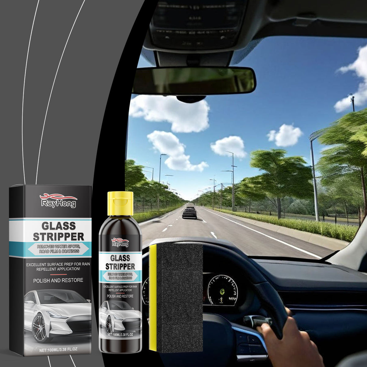 Automotive Glass Cleaner for Clearer Driving Vision