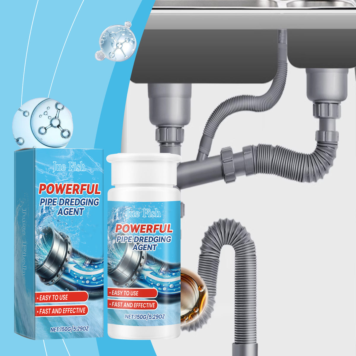 Pipe Drain Cleaner Powder for Fast Clog Removal at Home
