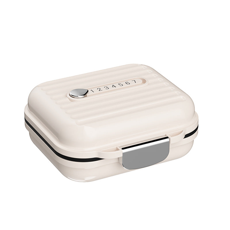 Portable Weekly Pill Organizer Box, 7-Day Dial Lid