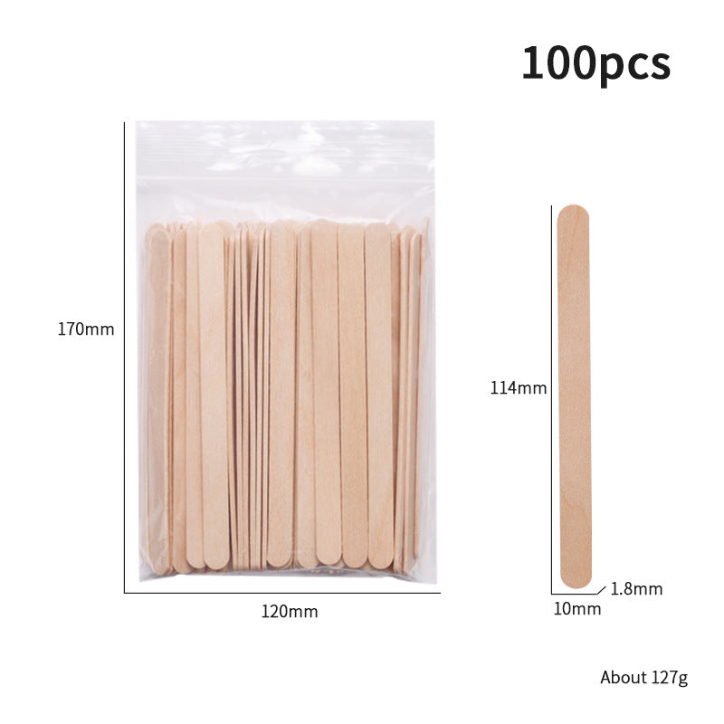 Wax Applicator Sticks 100-Pack — 8 Sizes for Precise Hair