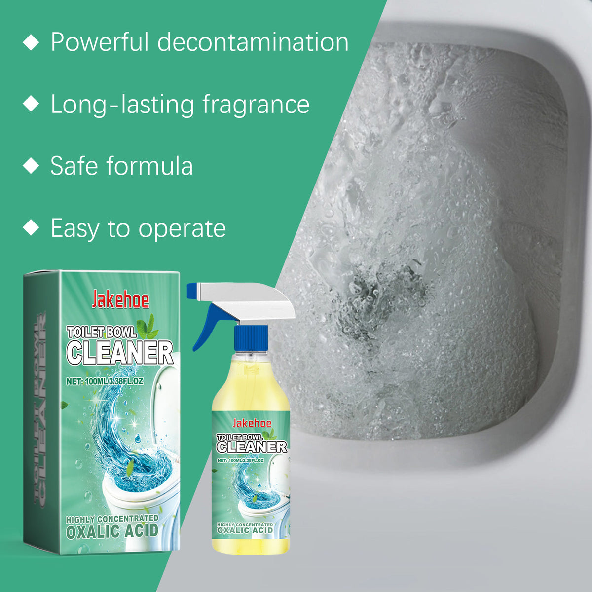 Toilet Bowl Cleaner Spray for Odor & Bathroom Grime