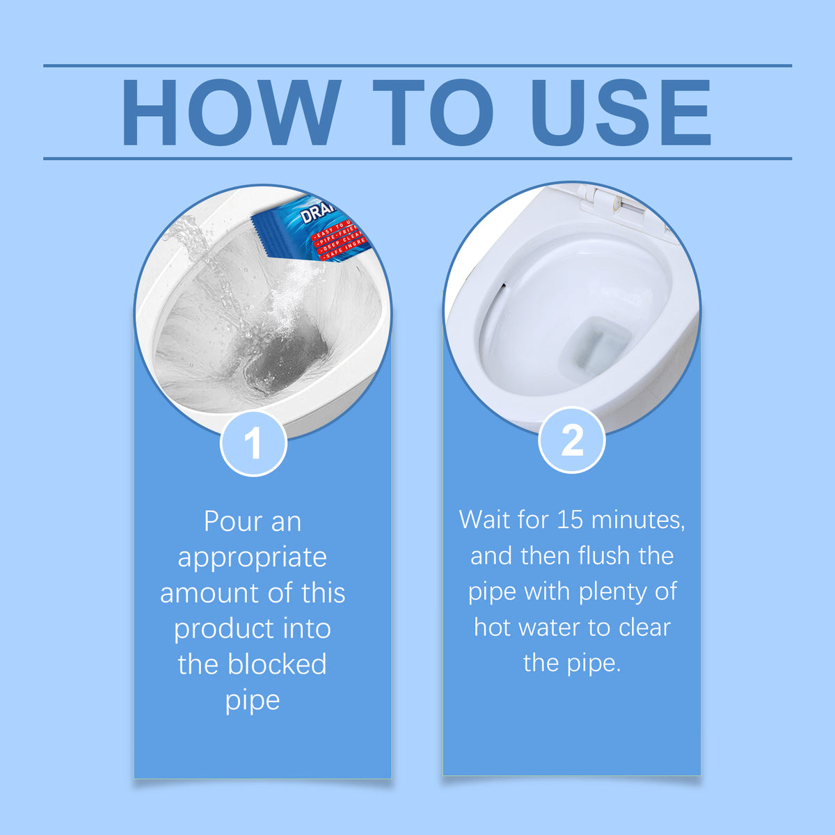 Drain Clog Remover Powder With 8 Pre-Measured Sachets