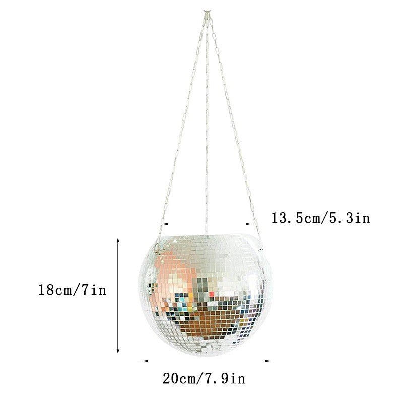 Disco Ball Planter Hanging Mirror Basket for Plants