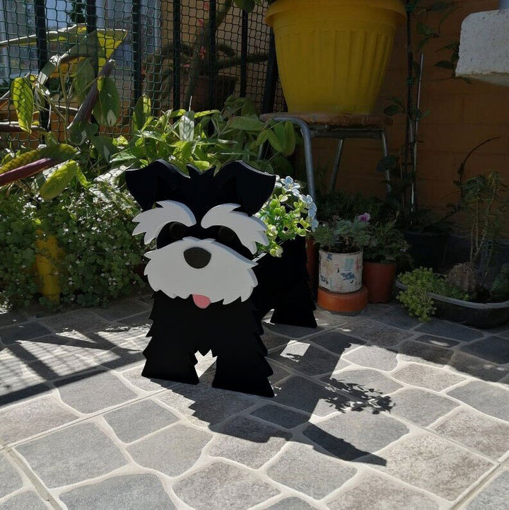 Dog Silhouette Flower Planter for Garden and Patio Decor