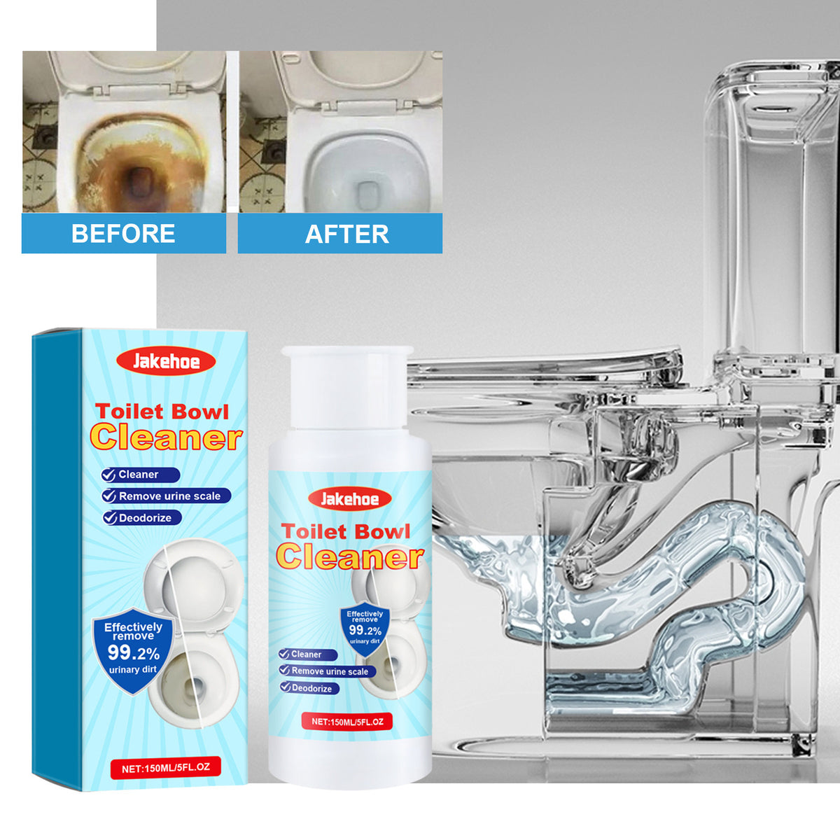 Toilet Bowl Cleaner for Urine Scale, Grime & Odor