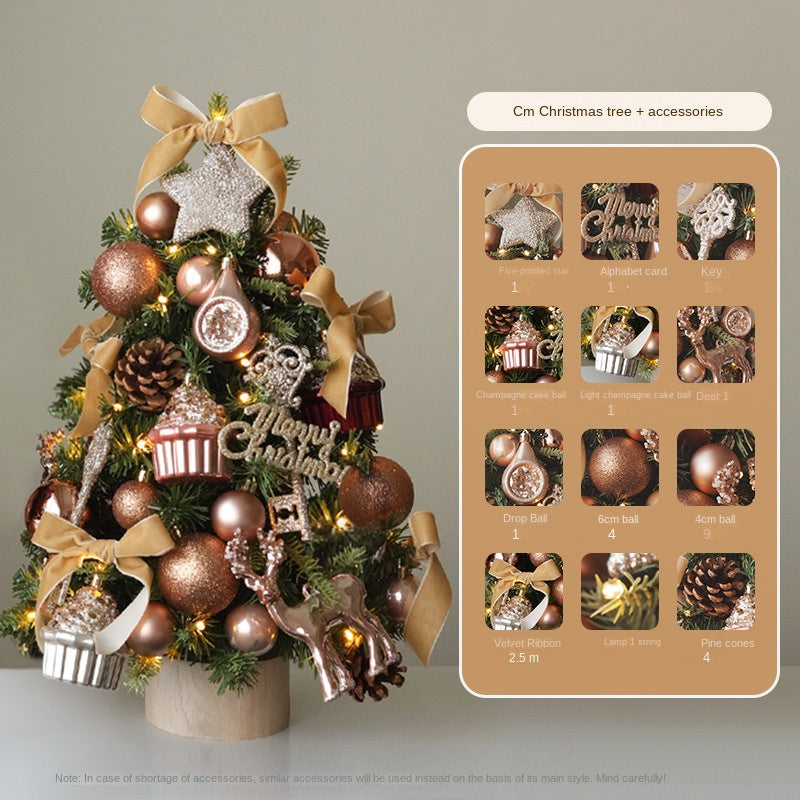 Mini Christmas Tree Decoration With Warm LED Lights