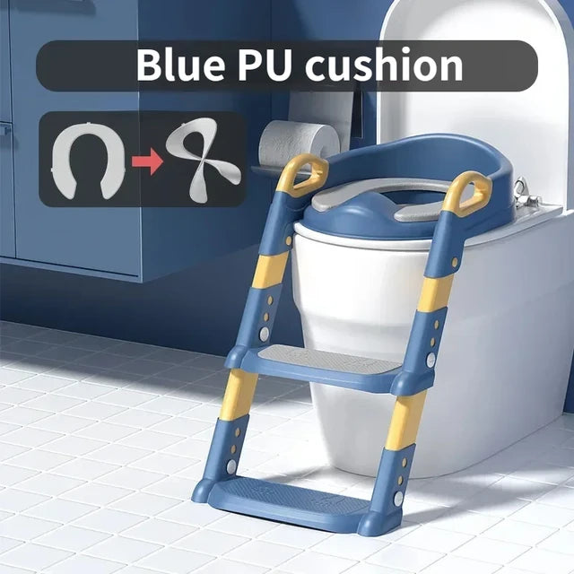 Children's Toilet Training Seat With Adjustable Safe Steps