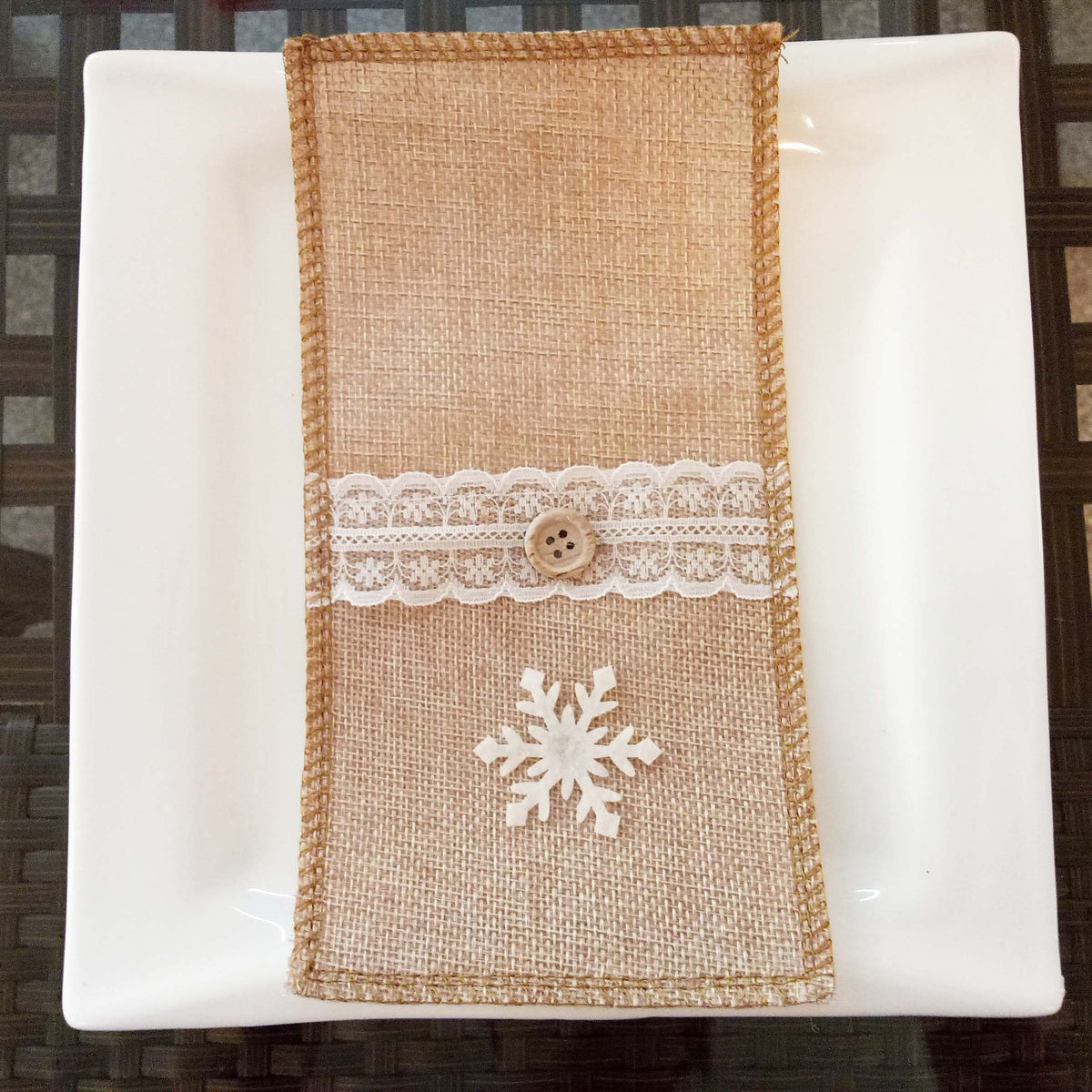 Christmas Cutlery Holder for Rustic Table Settings