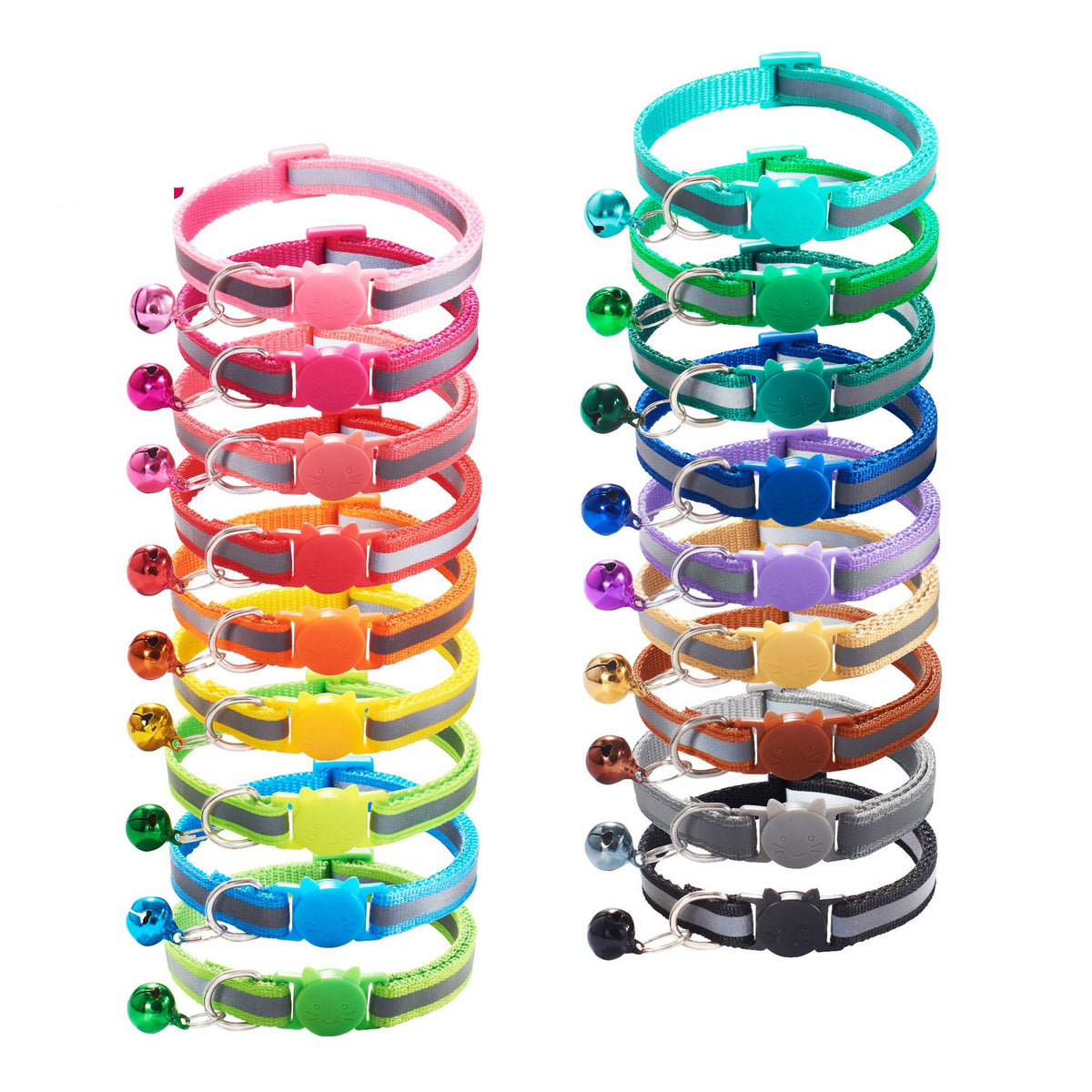 Reflective Cat Collar with Colorful Bell for Visibility