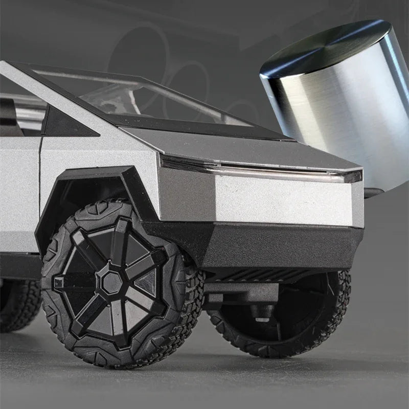 1:24 Alloy Pickup Toy Car With Lights, Sound & Quad