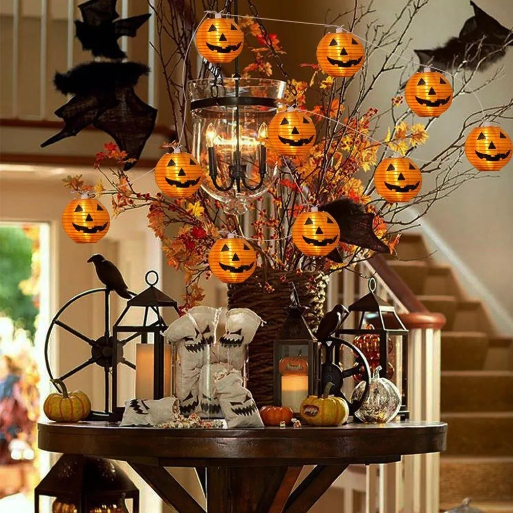 Halloween Pumpkin String Lights for Festive Displays