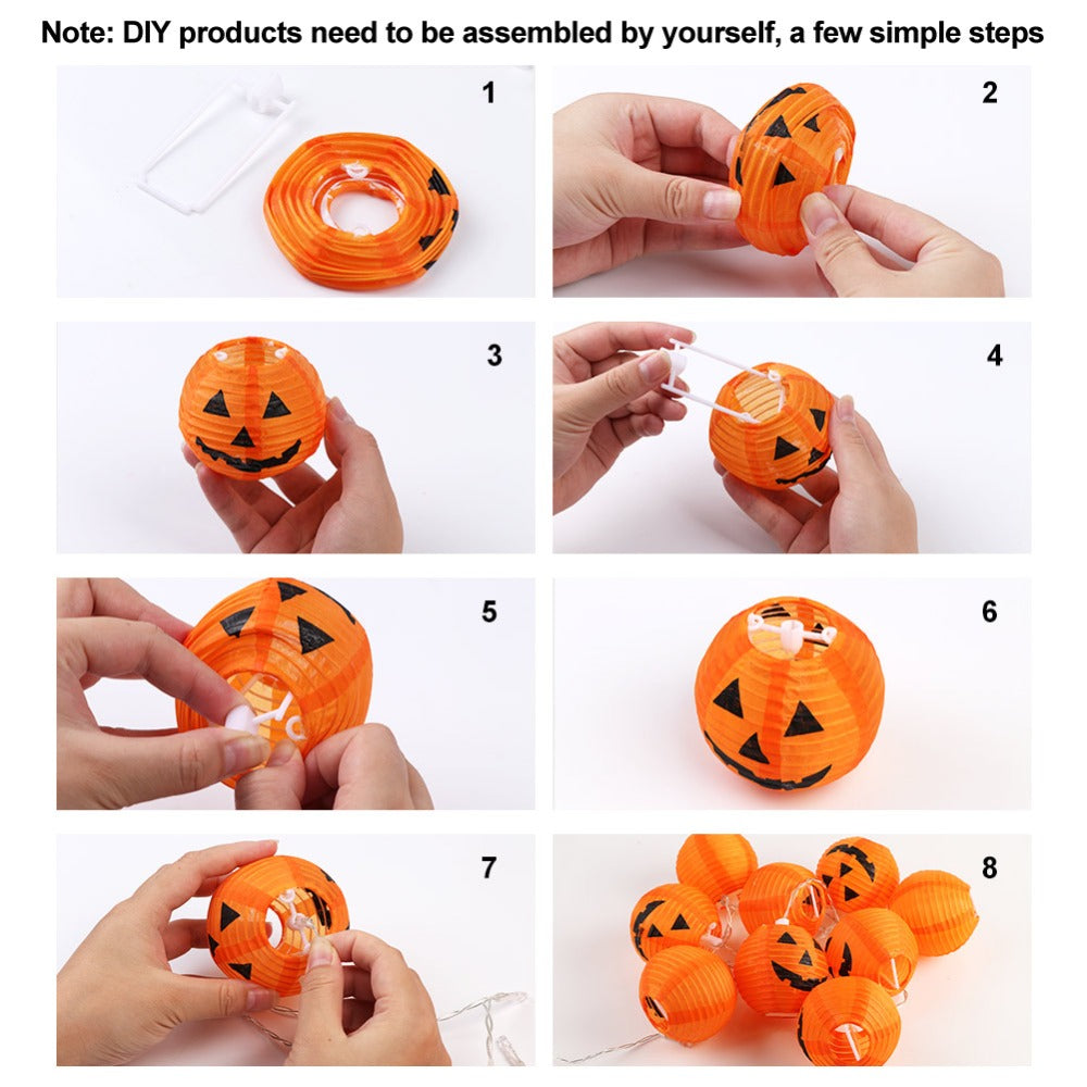 Halloween Pumpkin String Lights for Festive Displays
