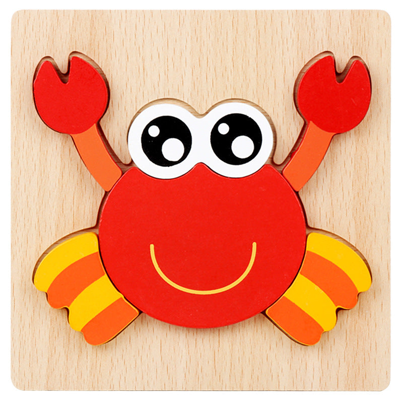 Toddler Wooden Animal Puzzles for Fine-Motor Play